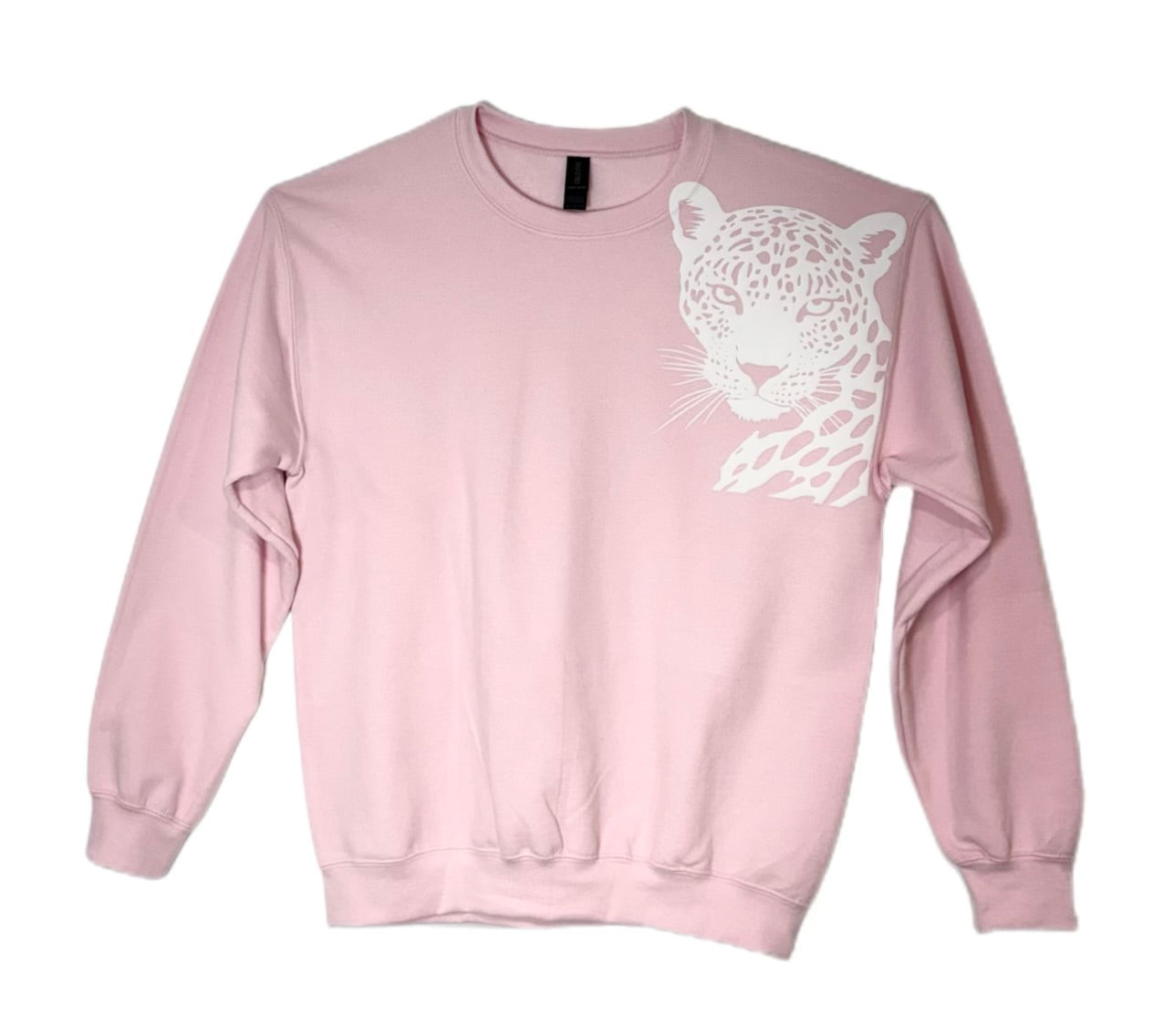 Pink puffy cheetah sweater