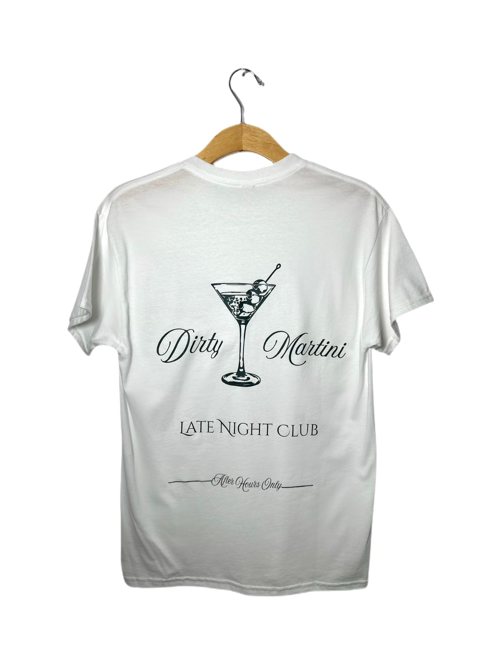 White oversized / unisex martini tee