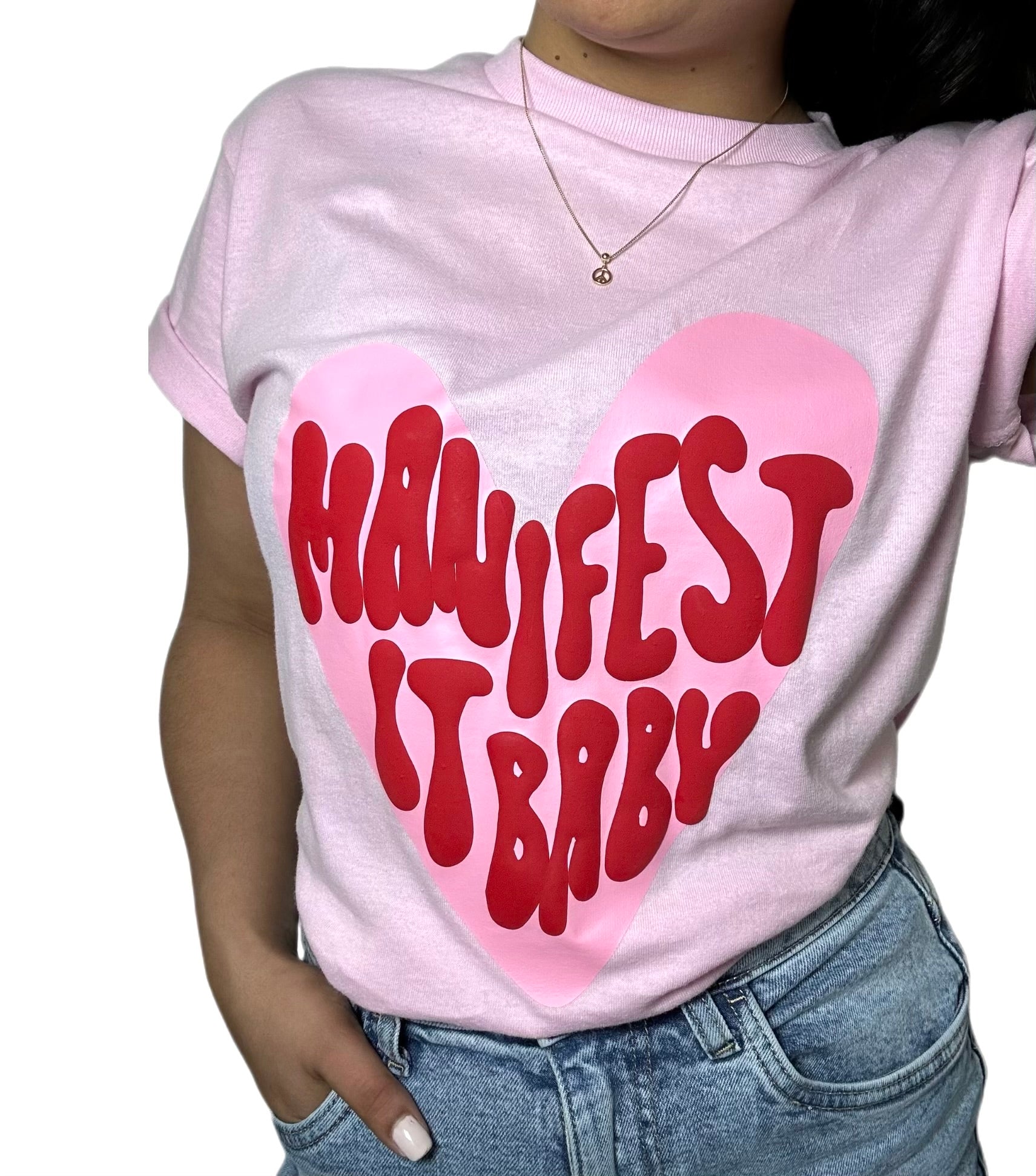 Puffy red and pink graphic tee