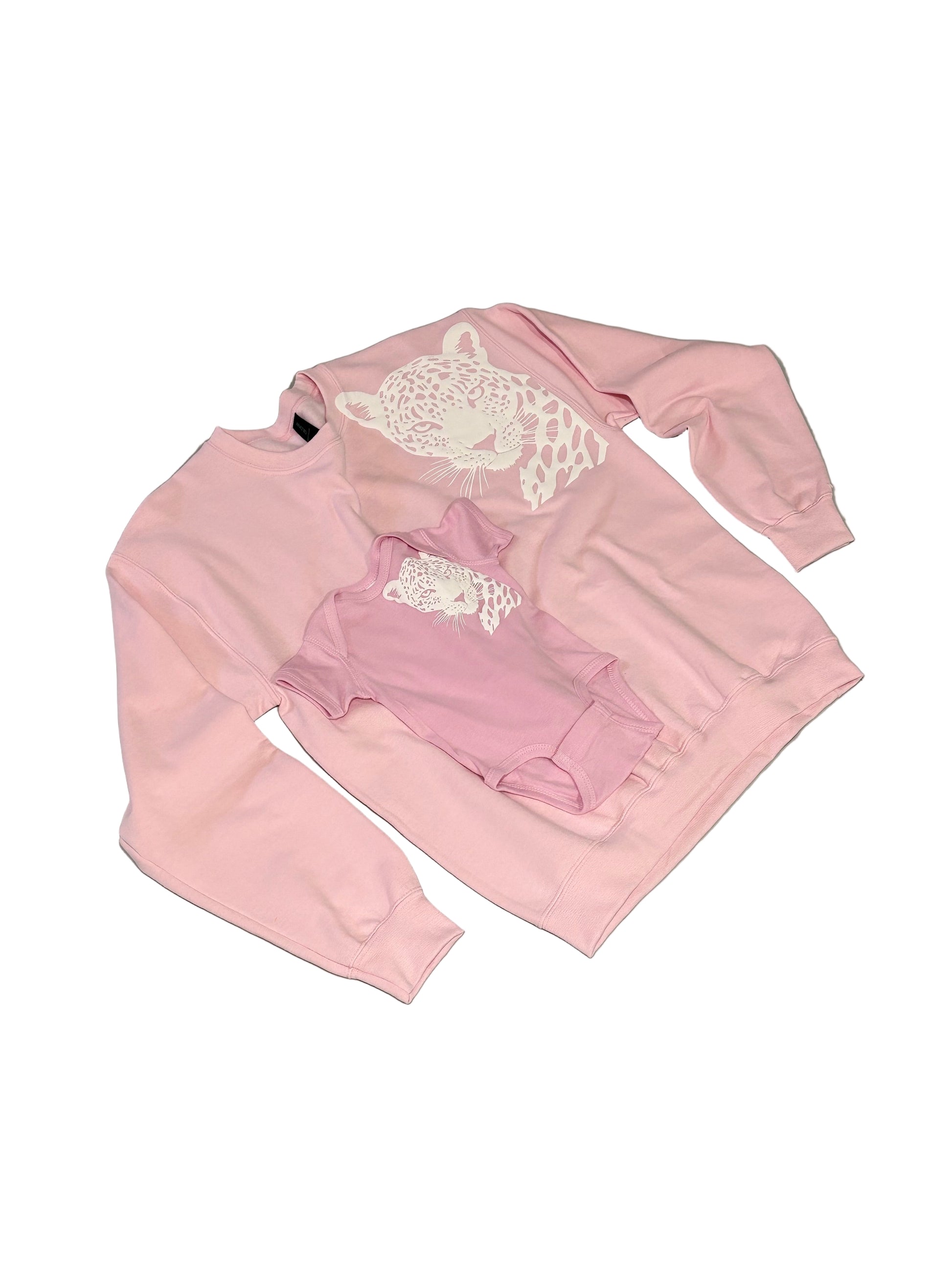 Pink puffy cheetah sweater